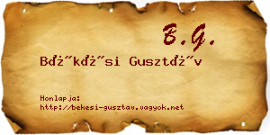 Békési Gusztáv névjegykártya